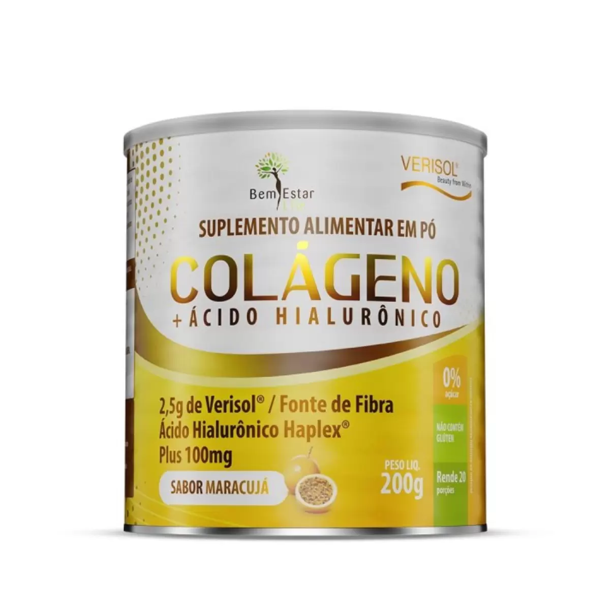 COLÁGENO VERISOL COM ÁCIDO HIALURÔNICO 200G. - SABOR  MARACUJÁ